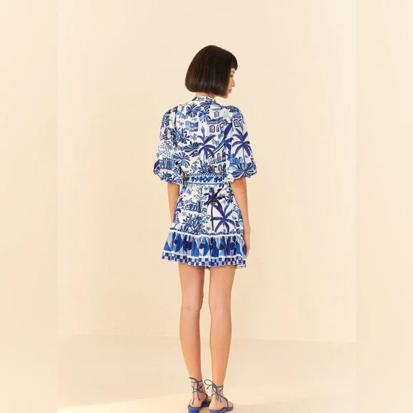 FARM RIO Sweet Rio Puff Sleeve Mini Dress, EUC, Size S - Picture 3 of 6